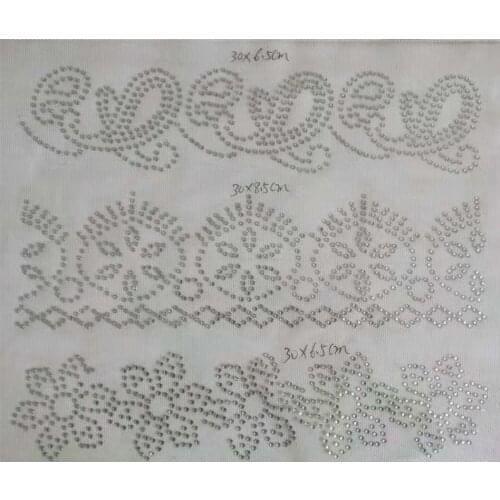 3pc/lot Dress decor rhinestones patch designs iron on transfer hot fix rhinestone transfer motifs iron on applique patches shirt