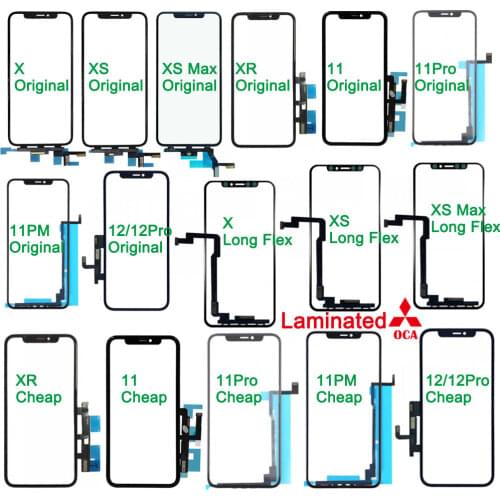 1Pcs Original Touch Screen Digitizer Sensor For iPhone 11 Pro Max X XS XR Outer Glass Panel Replacement