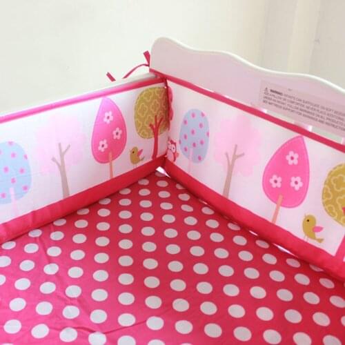 Brand Baby Bed Bumpers And Sheet Safety Crash Newborn Bedding Sets Cartoon Printed 100% Cotton Soft Babies Girls Boys Crib Mat