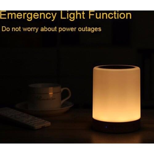 Colorful USB FM Radio Adjustable Small LED Lamp Bluetooth Speaker Touch Remote C