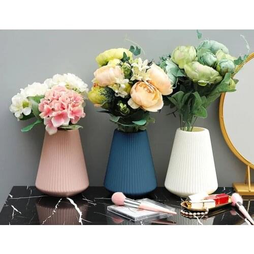 Creativity Simple Vase Living Room Decoration Ornaments Simulation Dried Flower Vase Desktop Flower Arrangement Plastic Vase