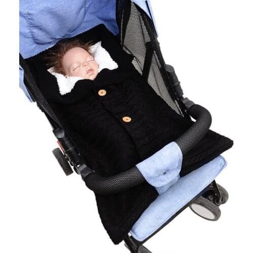 Baby Sleeping Bag Envelope Winter Kids Sleepsack Footmuff For Stroller Knitted Sleep Sack Children Newborn Knit Wool Slaapzak