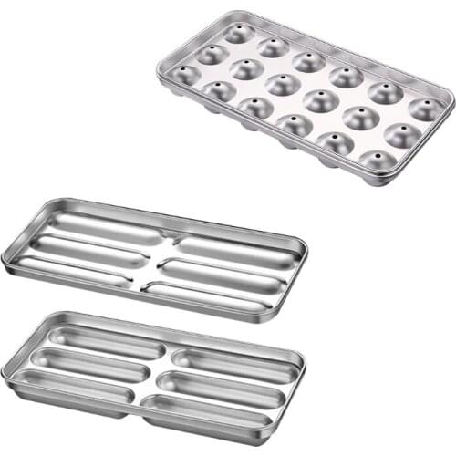 Stainless Steel Food Grade Round Ice Ball Tray Spheres Oval Ice Cube Mold Maker with Lid for Home Bar Party Cocktail Cold