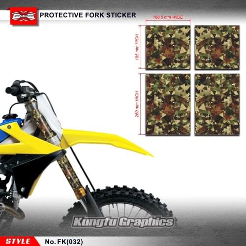 KUNGFU GRAPHICS Personalised Upper Middle Fork Tube Suspension Stickers Vinyl Decals for MX Enduro Off-road Motorcycle