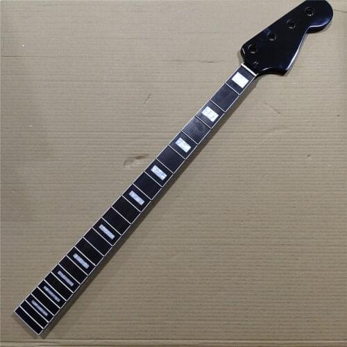 Maple 22 Frets JB Bass Neck Replacement 4 String Rosewood Fingerboard 34 Inch Black Gloss