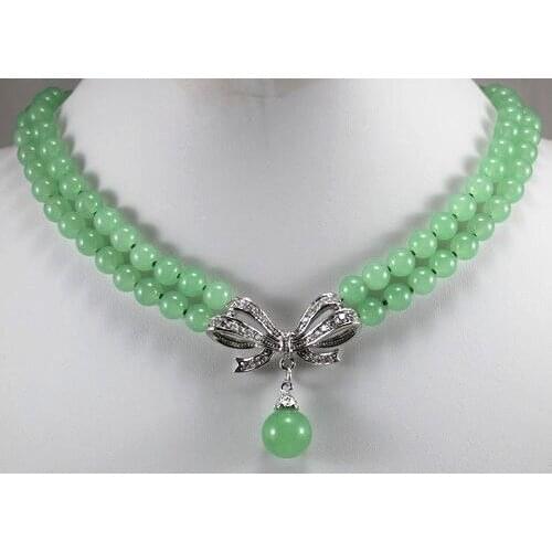 Beautiful White Pink Black Pearl Light Green color Purple stone Wedding Necklace Pendant 20"