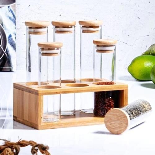 Ksv Blown Glass Bamboo Standing Spice Team 6'lı UFL-108