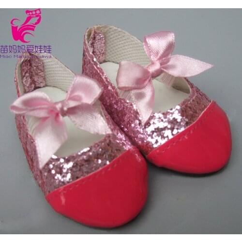 Doll Shoes Fits for 18 Inch 45CM Girl Doll Patent Leather Shoes With Bow Madame Alexander Doll Shoes