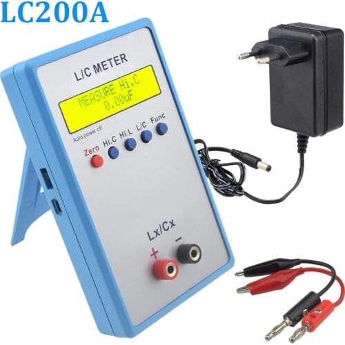 LC200A Handheld L/C Meter Inductance Capacitance Meter Digital Bridge LCR Table Yellow LCD Display Inductance Capacitance Meter