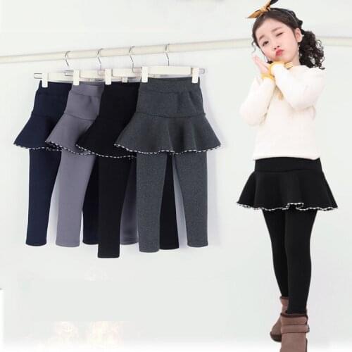 New Thick Icing Leggings Toddler Skirt Pants Baby Girls Winter Clothes Cotton Children Leggings Girl Ruffle Trousers Kids Capris
