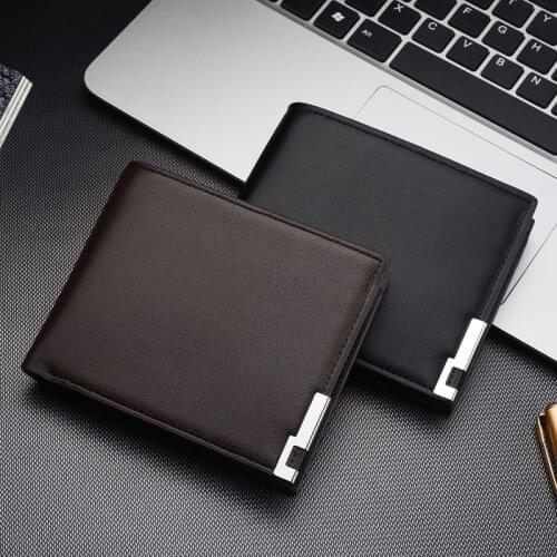 Hot Selling New Mens Short Wallet Iron Edge Korean Youth Mens Horizontal Wallet Trend Card Pack Purse