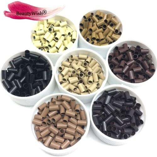 Copper micro bead Tube type 1000units 3.4x3.0x6.0mm Flared Micro copper tube /links/beads for Hair Extensions