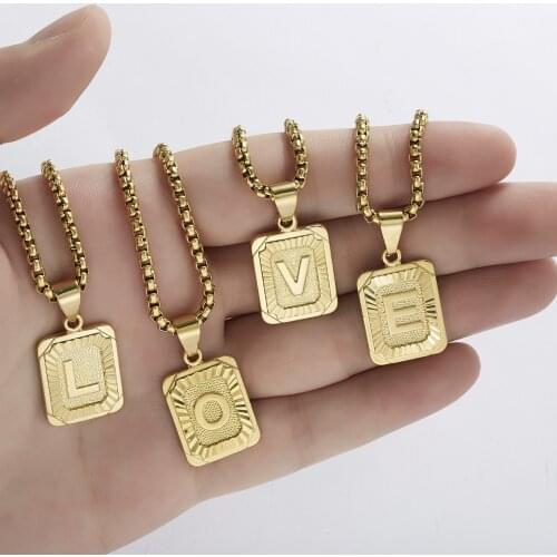 Fashion Jewerly New Capital Letter Initial Necklace For Women Men Gold A-Z Alphabet Pendant Necklace Jewelry Gift Bijoux Femme