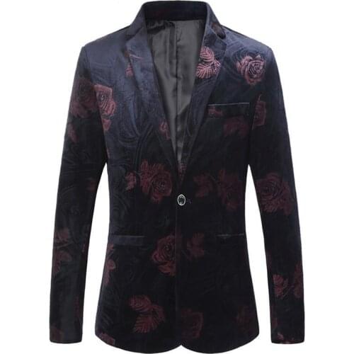 Mens blazers and Coat jackets Flower blazer for men Coat jacket floral blazer slim fit Blue Red Coat