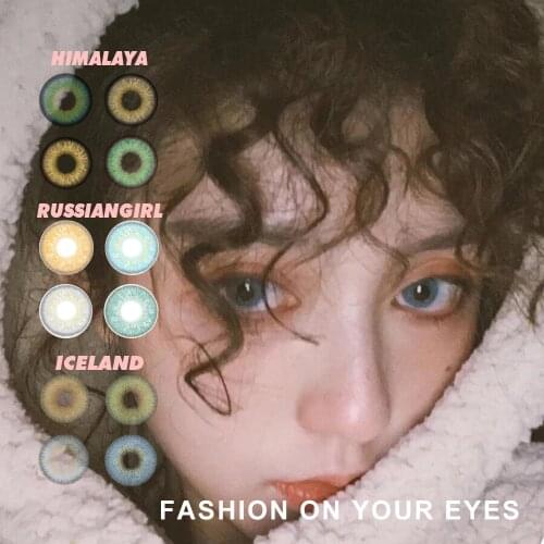 Natural Look Russiangirl Series Contact Lenses Fashion Himalaya Iceland Contact lens Green Brown Color Eye Contact Lenses Yearly