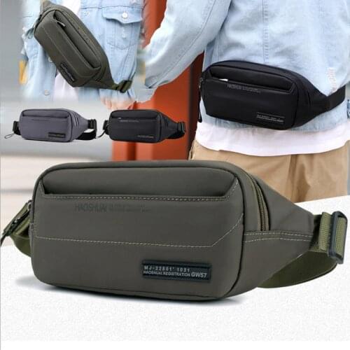 Mens Nylon Waist Fanny Pack Purse Pouch Casual Shoulder Messenger Bag Fashion Male Crossbody Chest Hip Bum Belt Bags