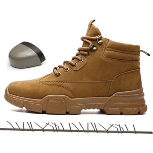 New Work Boots Men Winter Indestructible Shoes Men Outdoor Sneakers Warm High Work Safety Shoes Steel Toe Cap Designer Shoes