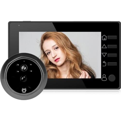 Top Quality home security 4.3 Inch display screen peephole viewer,smart electron IC cats eye ,video doorbell motion detection