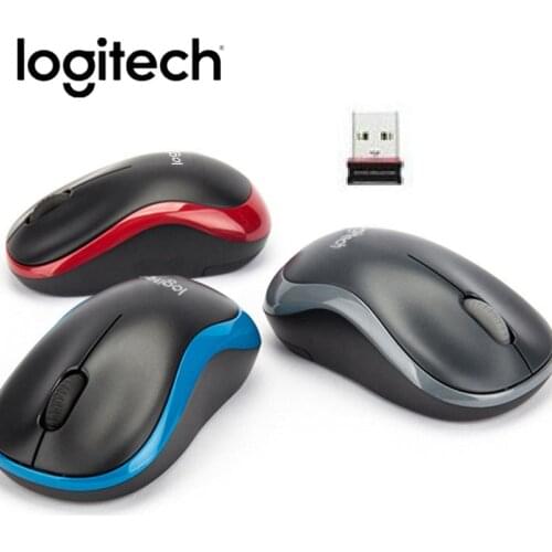 Original Logitech M186 2.4G Wireless Mouse Optical Ergonomic Wireless USB 1000DPI Mice Upgraded From M185 With Retail box