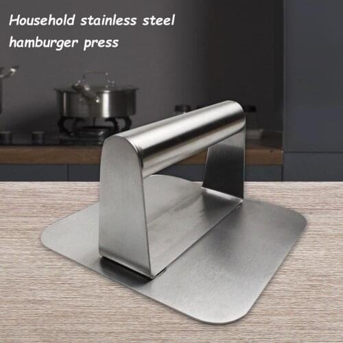 Kitchen Square Shape Burger Press Stainless Steel Hamburger Meat Press Beef Grill Hamburger Press Patty Maker Mold Mould Tool