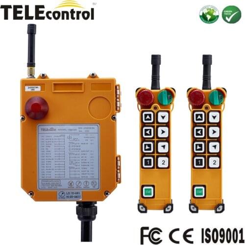 Telecontrol crane and hoist industrial remote controller with EMS on/off switch and emergency mushroom stop start button F24-8S