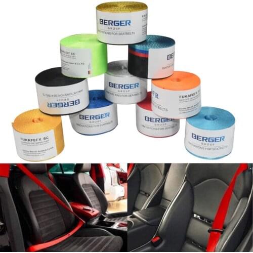 48mm Seatbelt Safety Belt 3.6 Meter Black Polyester Universal Car Coloured Seat Belt Webbing