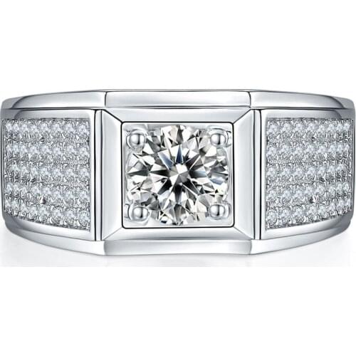 Luxury Men Ring 100% 925 Sterling Silver Ring Noble Moissanite Wedding Ring Jewelry Accessories Gift For Boy Friend Lover