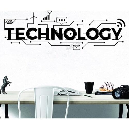 Technology Lettering Wall Stickers For School Vinyl Wall Decals Decor Teen Room Modern Classroom Decoration Self-adhesive Y026