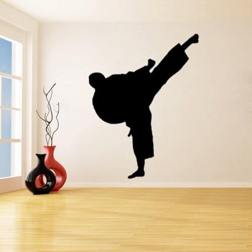 Vinyl Wall Decal Sticker Karate kung fu aikido Hall Bedroom Decoration Gym Sport Wall Stickers Taekwondo Wall Art Decor B36