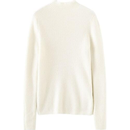 Produced in Ordos City Half Turtleneck Cashmere Sweater Women Slim Knit 100% Pure Cashmere Pullover Sweater