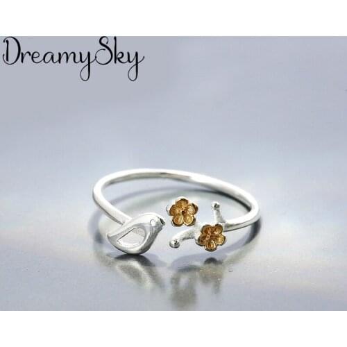 Summer Bohemian Ethnic Bird Flower Ring For Women Female Fashion Finger Rings Korean Rings Girl Party Gift Gothic Jewelry