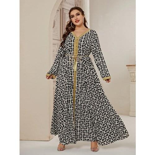 2021 Abaya Long Spring Womens Ladies Dresses Large Plus Size Fashion Elegant Stitching Ramadan Maxi Dress