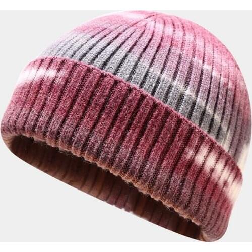 Winter Hat Women Beanie Knit Autumn Warm Acrylic Tie Dye Outdoor Skiing Accessory For Teenagers