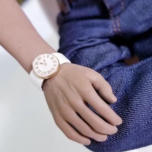 1/6 Mens Black and White Watch Models Wrist Watch for 12''Figures