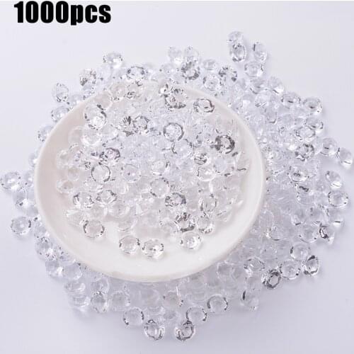 1000pc 3-10mm Mixed Transparent Acrylic Crystal Diamond Wedding Party Decor Confetti Table Scatter Beads Vase Filler Diamond