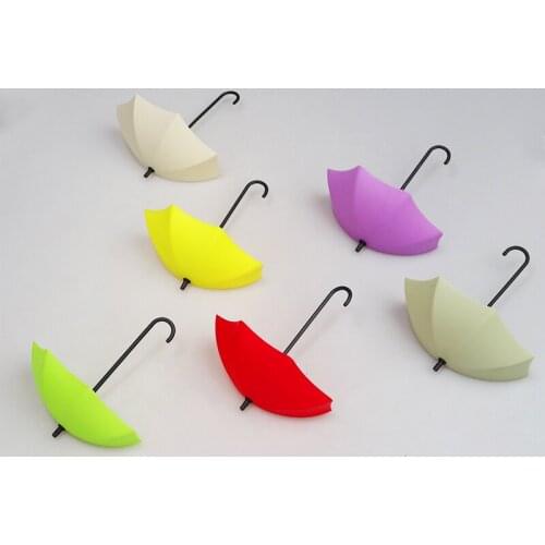 3Pcs/set Creative Umbrella Shape Wall Hook Colorful Key Holder Hanger Holder Wall Hook Kitchen Organizer Bathroom Accessories