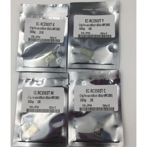 4 pcs MPC3003 toner chip for Ricoh MP C3003 C3503 C3003SP C3503SP Toner cartridge chip MPC3003sp mpc3503sp chip