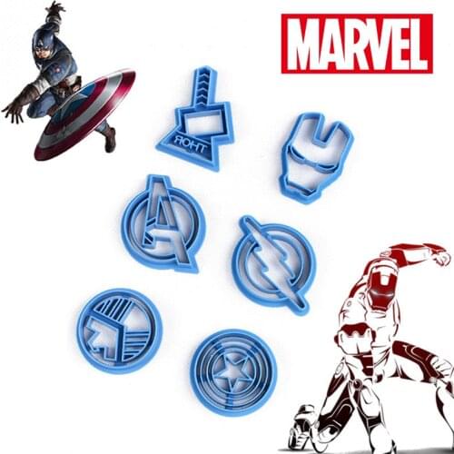 6pcs/set Disney Marvel Legends Avengers Cookies Cutter 3D Pressing Baking Accessories Bakery Tools Kitchen Supplies Xmas Party