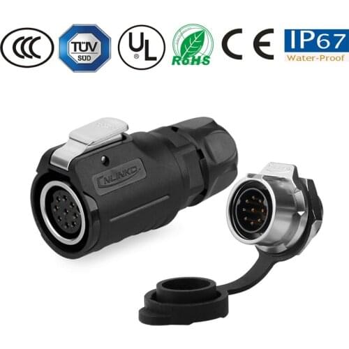 9pin aviation Panel installation connector M16 male socket female plug Power Supply signal Cable Waterproof connector IP67