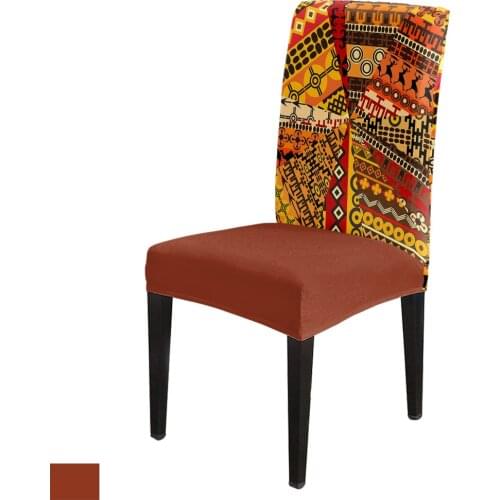 South African Traditional Ethnic Style Office Chair Cover Spandex Chair Cover Elastic Printing Home Wedding Dining Chair Covers