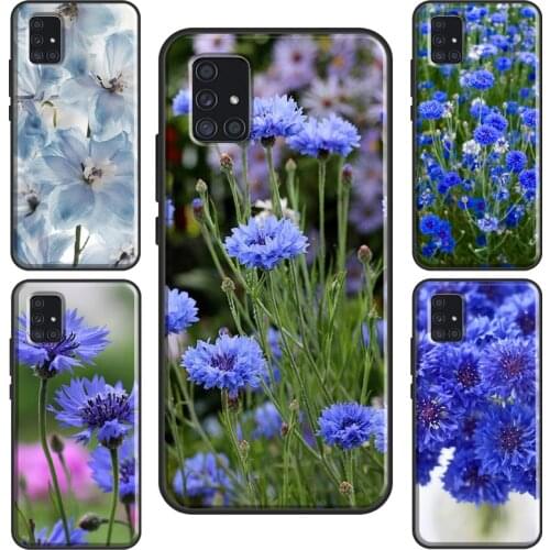Blue Cornflowers Delphinium Case For Samsung Galaxy A51 A71 A10 A30S A40 A50 A70 M21 M31 A11 A31 A21S A20e Funda