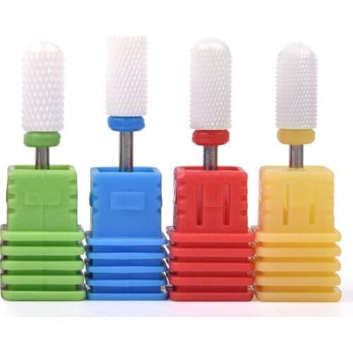 New Cylinder And Round Head Ceramic Nail Drill Bit Cutter Nail Drill Bits Nails Accessories manicure Nail Art