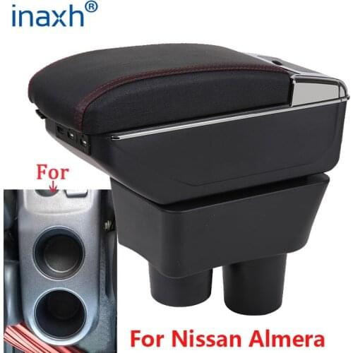 For Nissan Almera Armrest For Nissan Almera Versa Car Armrest Box Storage Box ashtray decoration Refit accessories