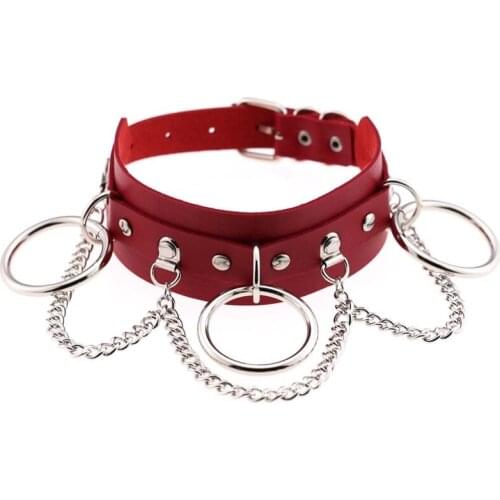 Women Girls Leather Choker Collar Necklace Vintage Gothic Punk Rock Necklace C1FE