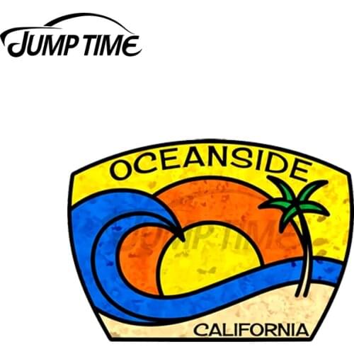 JumpTime 13 x 3.6cm Oceanside California Surfer Car Decal Waterproof Car Stickers Vinyl Material Interesting Scratch-Proof Decor