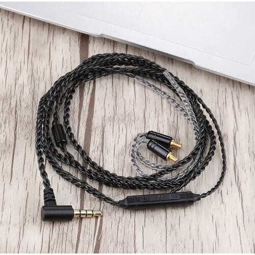 Earphone Cable MMCX for Shure SE215 SE535 for Sennheiser IE80 IE8 IE8I W4r TF10 A2DC IM50 Cks1100is Single Crystal Copper Cable