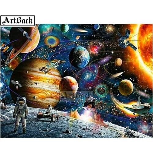 Full Square / Round 5D Diamond Painting Planet Icon Moon Diamond Embroidery Cross Stitch 3d Diamond Mosaic Decoration