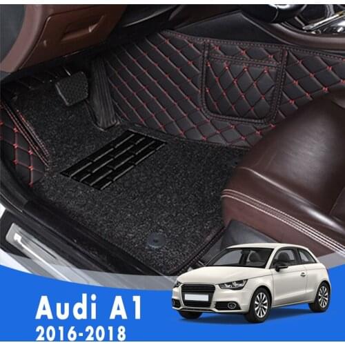 LHD Luxury Double layer Wire loop Carpets Car Floor Mats For Audi A1 2018 2017 2016 Styling Protect Rugs Artificial Leather