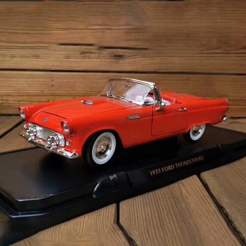 Diecast 1:18 Ford Thunderbird 1957 Classic Alloy Car Model Metal Vehicle Toy Collection Souvenir Ornaments Display Boy Gift