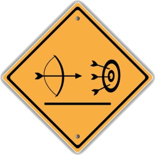 LLY-1178 Personalized Car Sticker Funny Traffic Sign Archery Field Decals PVC Creativity Auto Decorative Waterproof Decal